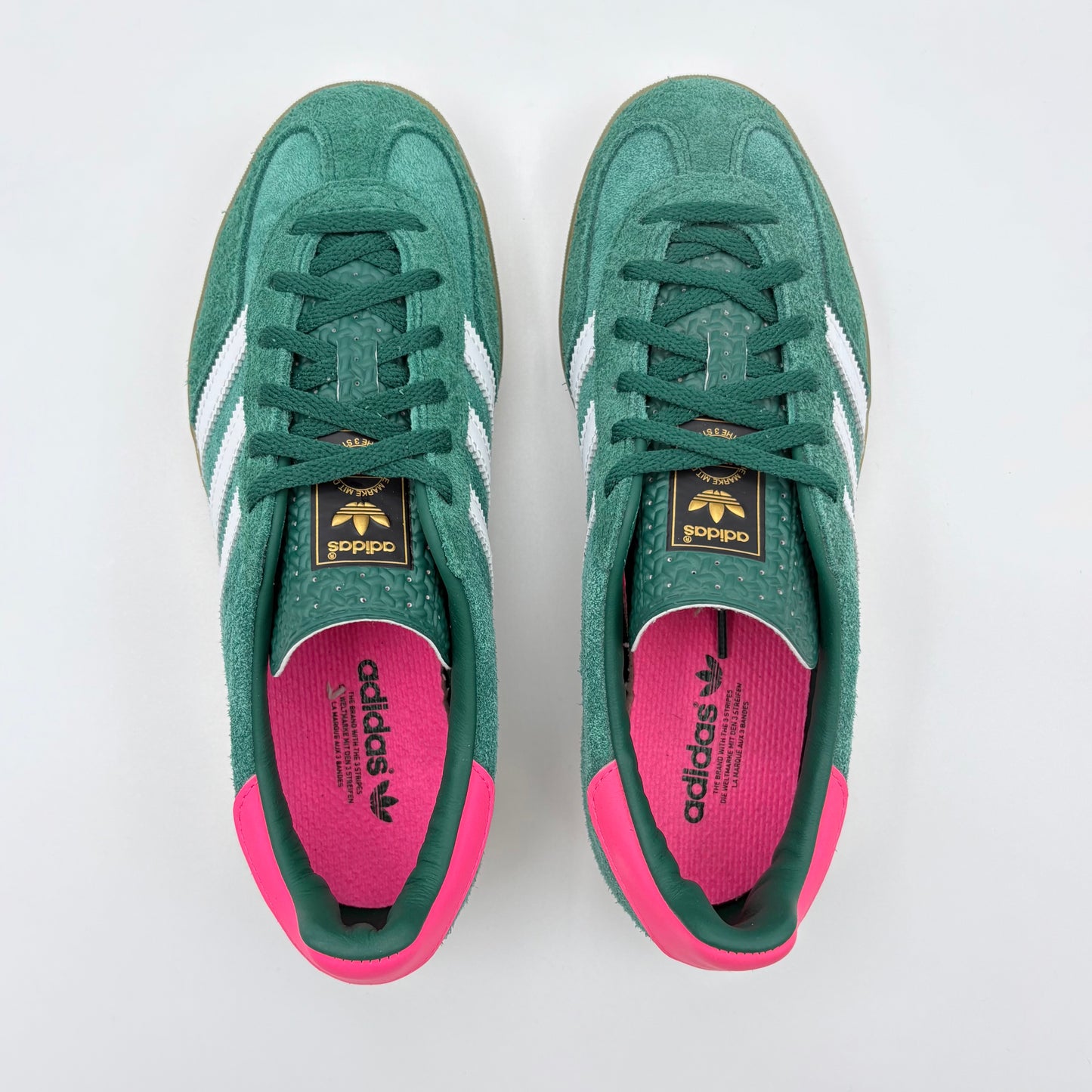 Adidas Gazelle Indoor en verde y rosa claro
