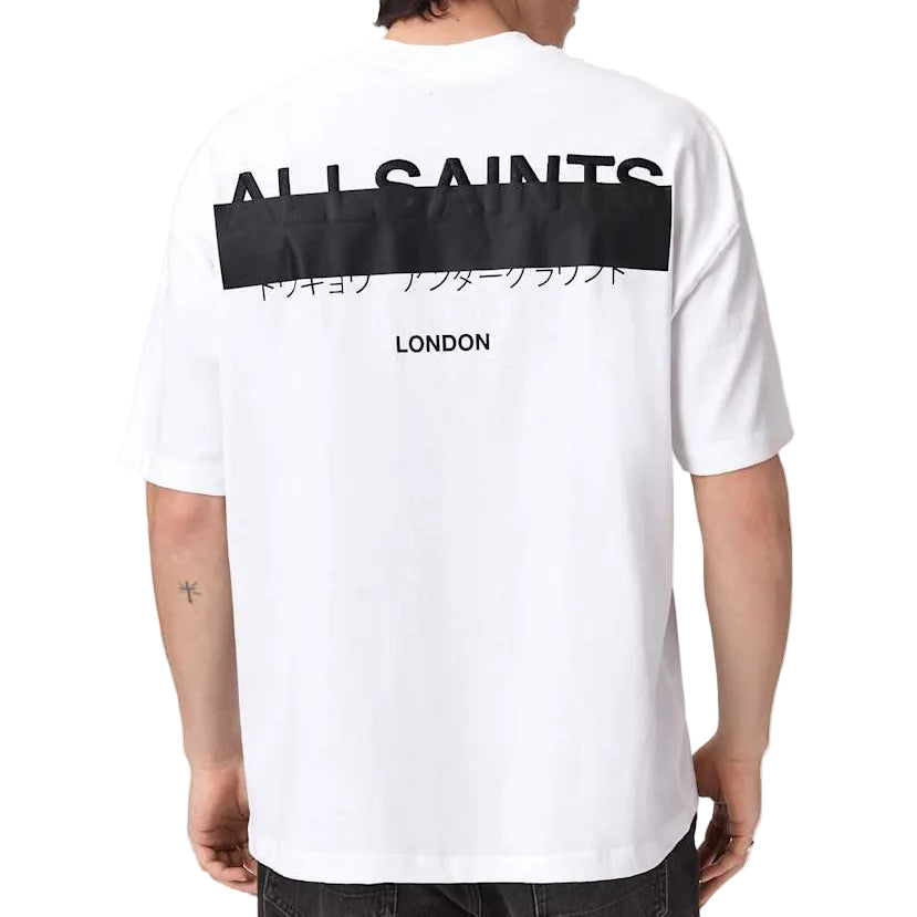 AllSaints REDACT OVERSIZED EMBROIDERED LOGO T-SHIRT