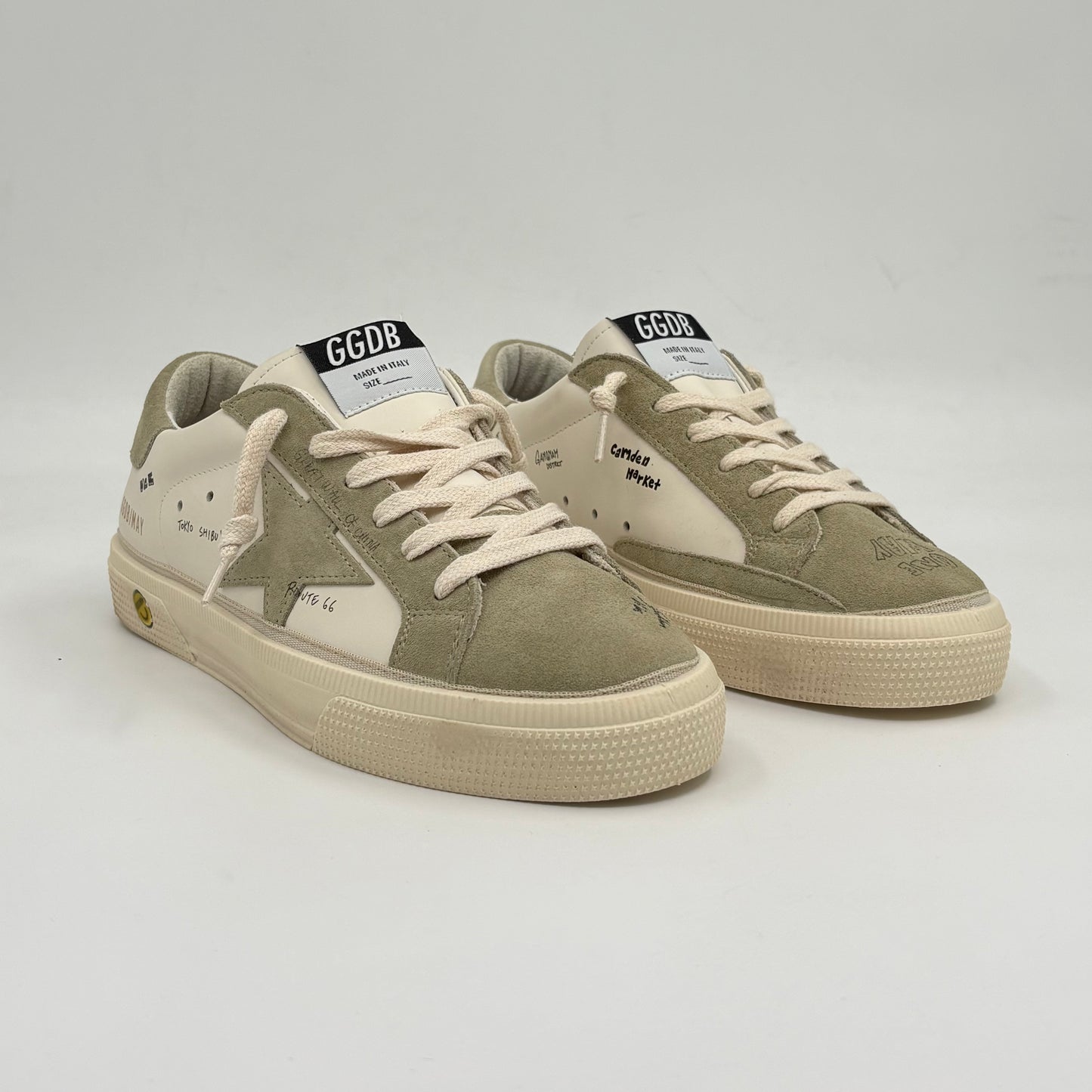 Golden Goose May White/Nut Green