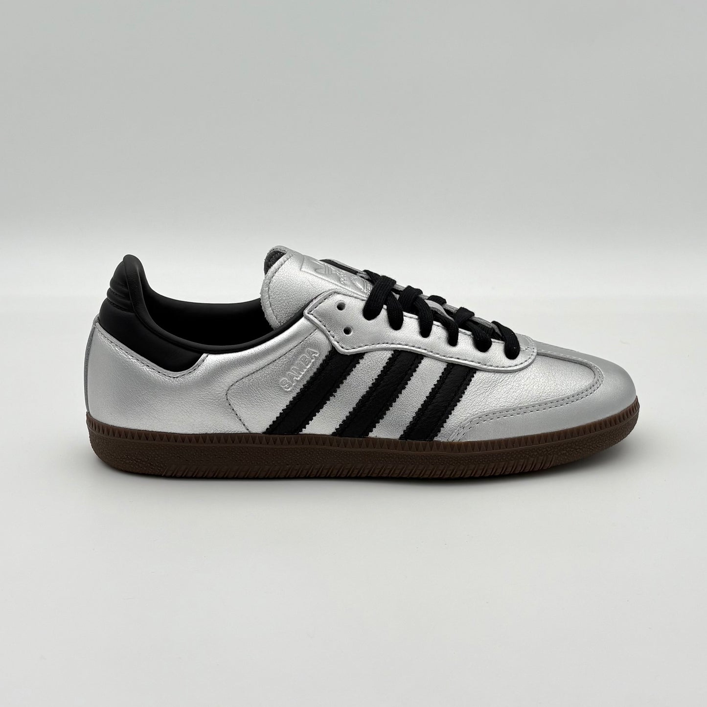 Adidas Samba OG Silver Metallic Black Gum