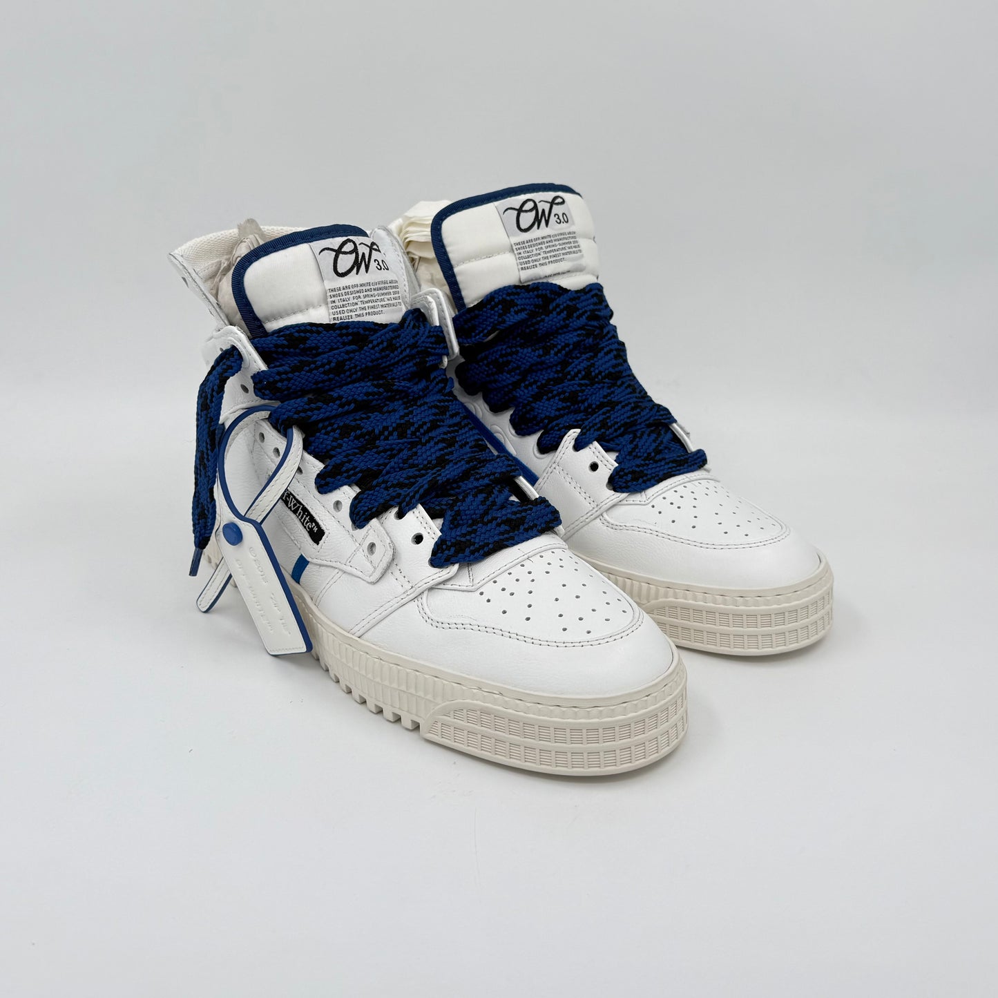 Off White 3.0 Court Calf Leather  White Navy Blue