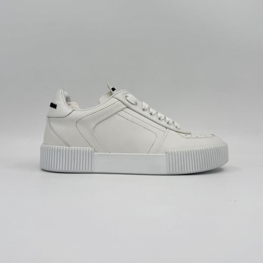 Dolce & Gabbana Bassa Nappato White Miami Leather Low Top