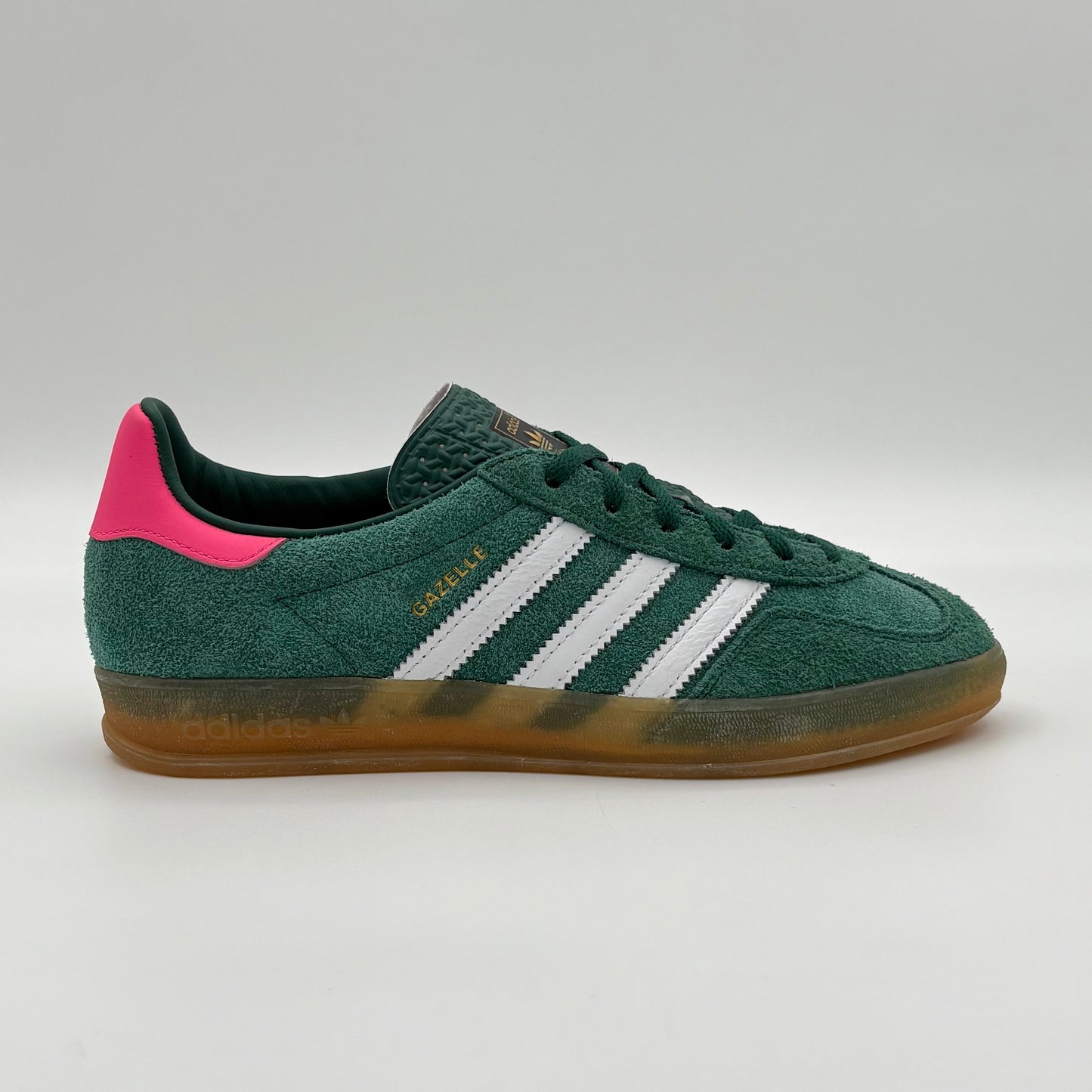 Adidas Gazelle Indoor en verde y rosa claro
