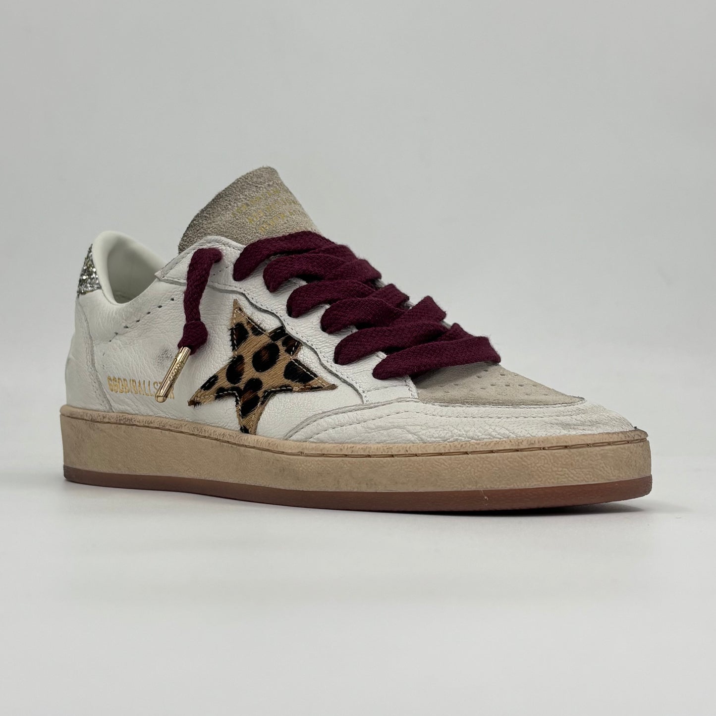 Golden Goose Ball Star White Horsy Platinum