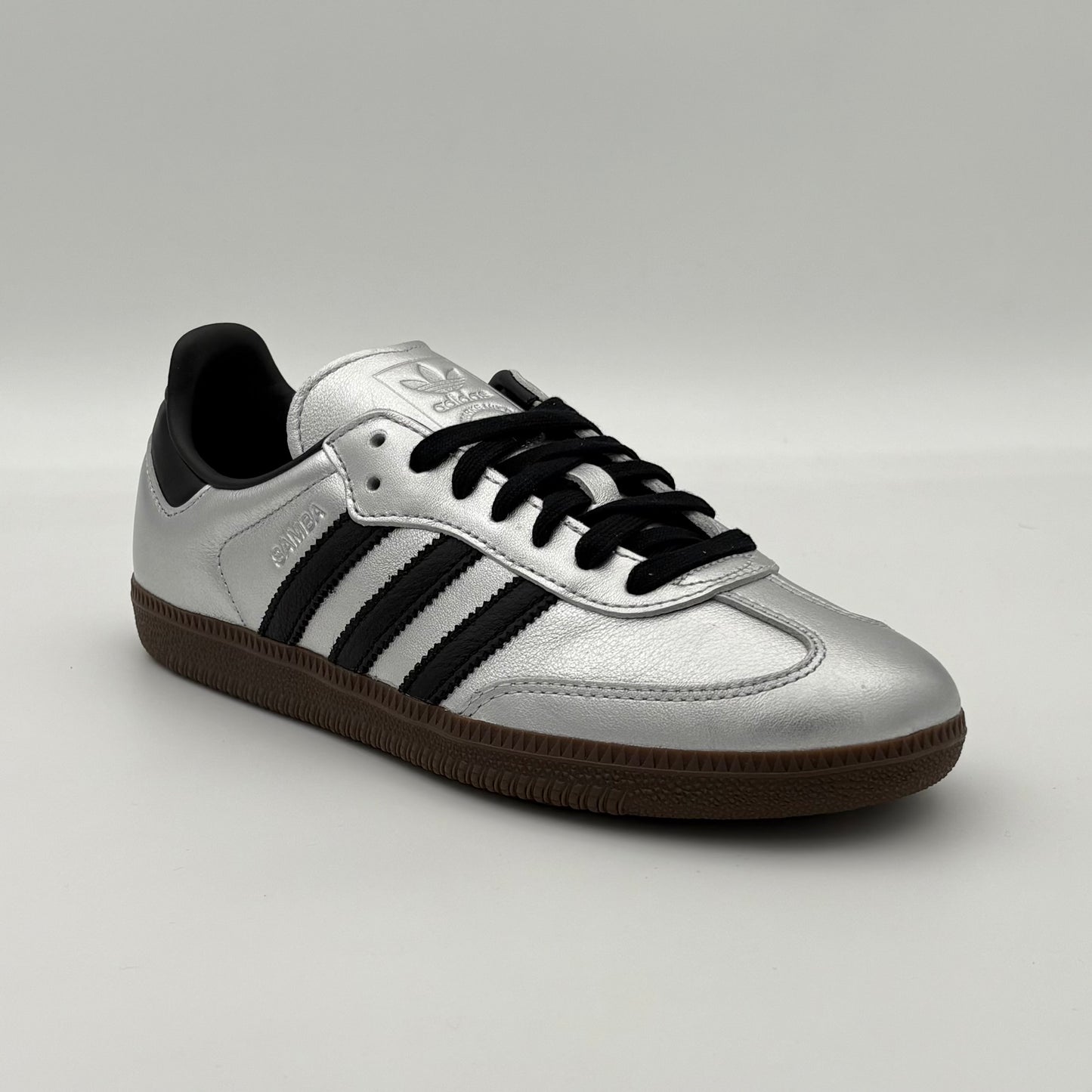 Adidas Samba OG Silver Metallic Black Gum