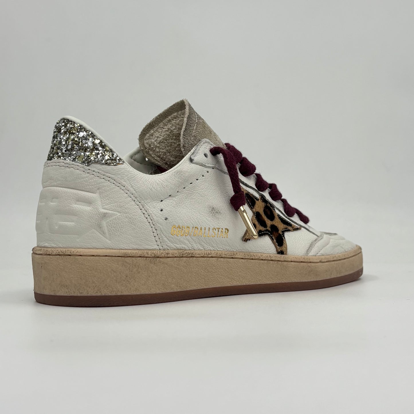 Golden Goose Ball Star White Horsy Platinum