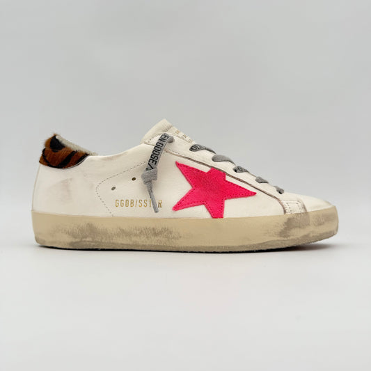 Golden Goose Super Star White Fluorescent Red