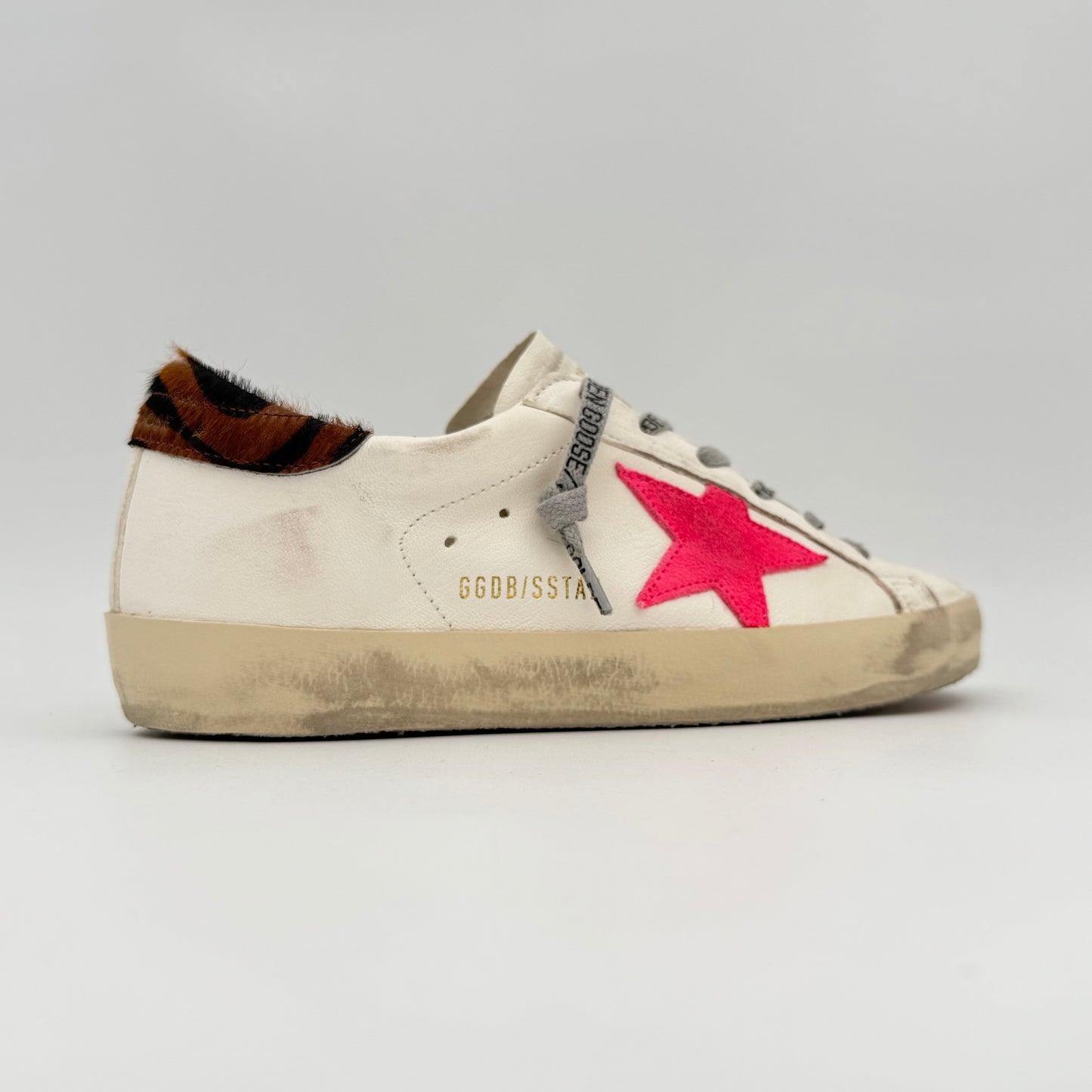 Golden Goose Super Star White Fluorescent Red