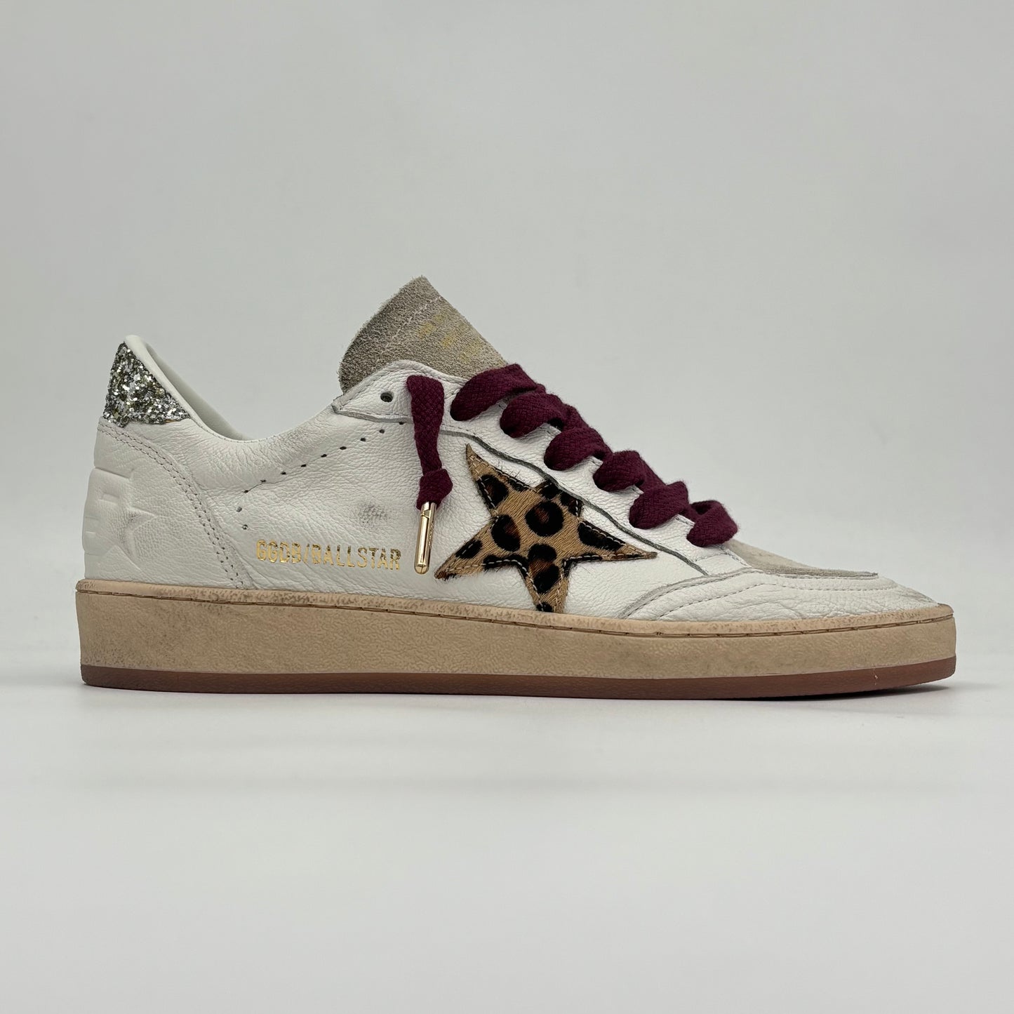 Golden Goose Ball Star White Horsy Platinum