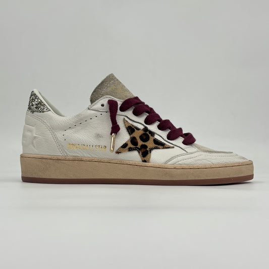 Golden Goose Ball Star White Horsy Platinum