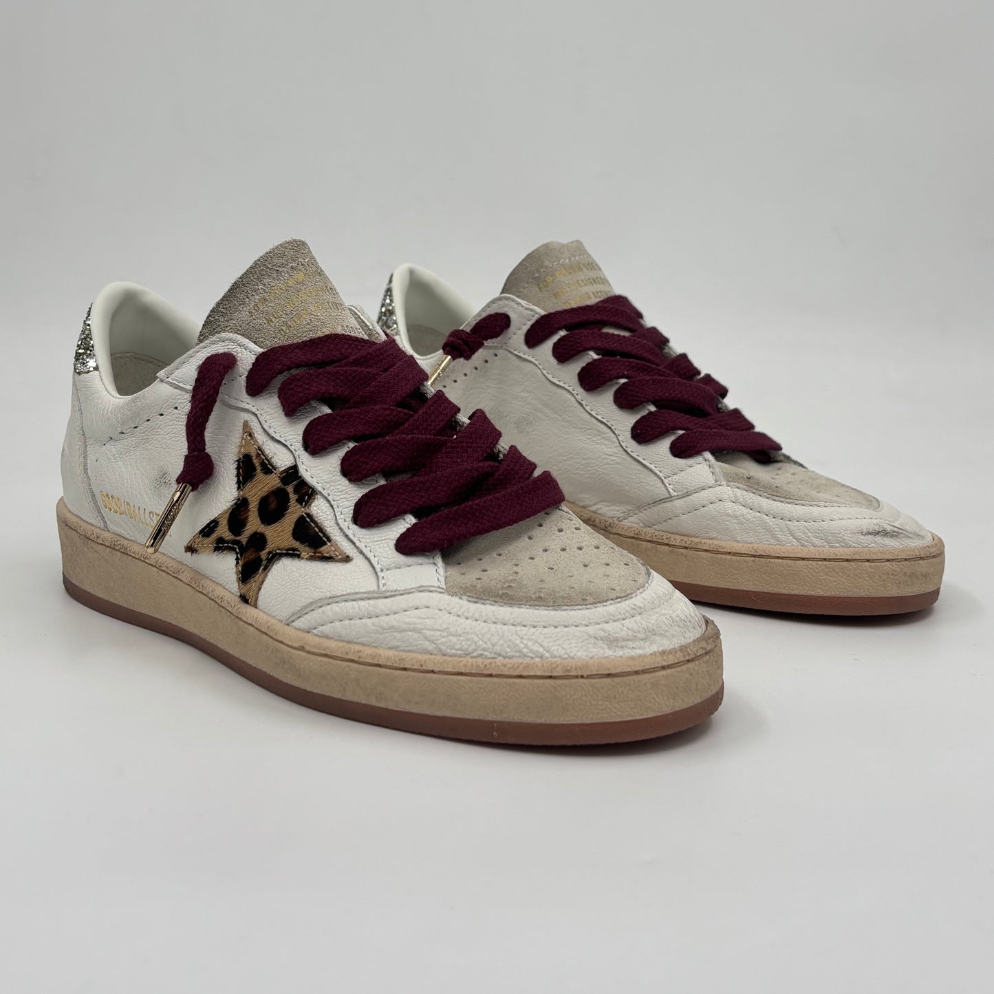 Golden Goose Ball Star White Horsy Platinum