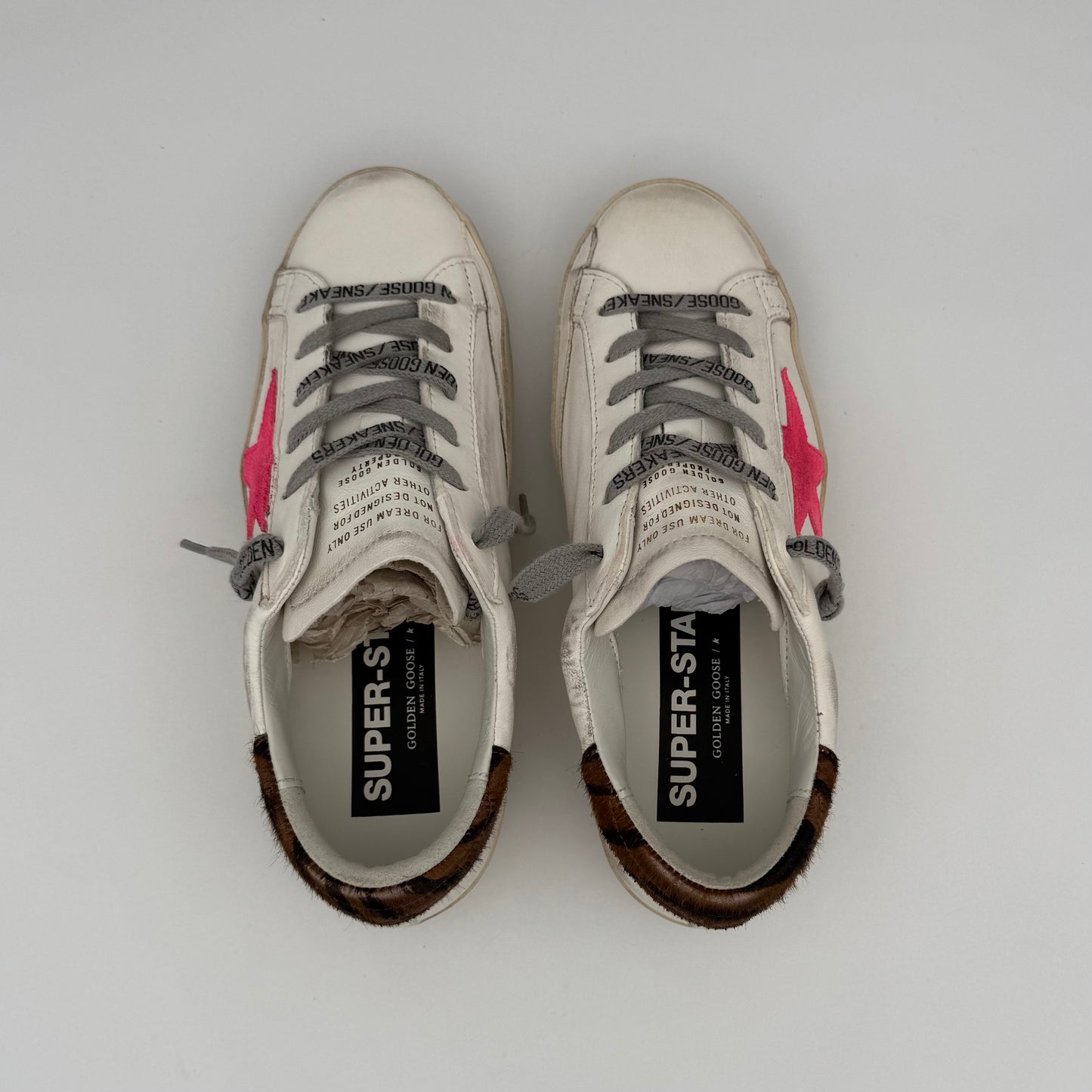 Golden Goose Super Star White Fluorescent Red