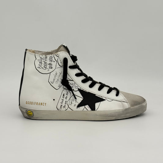 Golden Goose Francy White Black Graffiti
