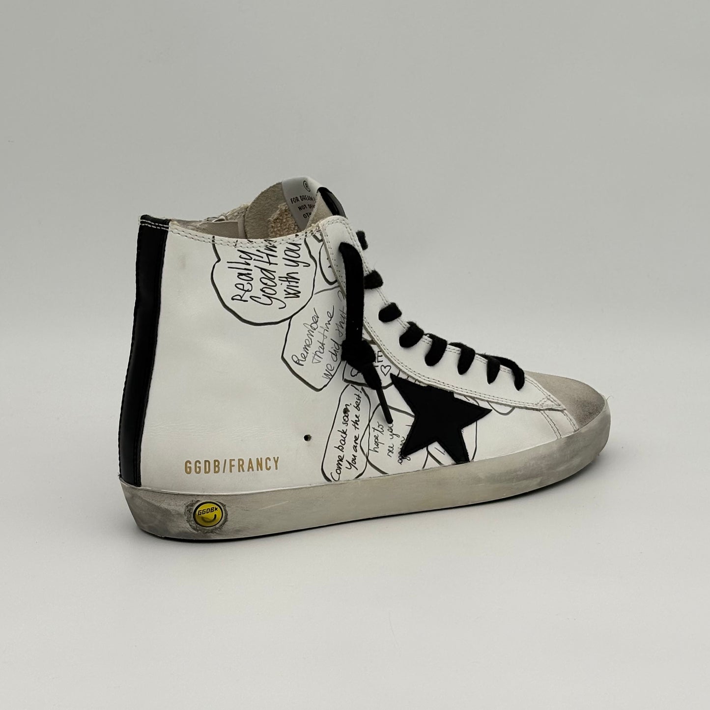 Golden Goose Francy White Black Graffiti