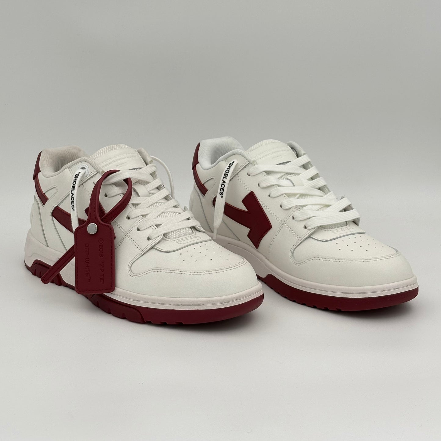 Off White Out Of Office Low Tops White Dark Burgundy