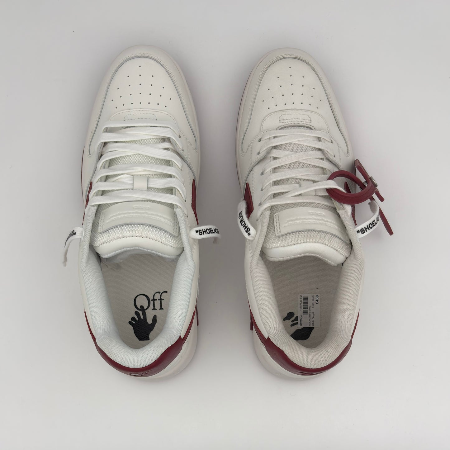 Off White Out Of Office Low Tops White Dark Burgundy